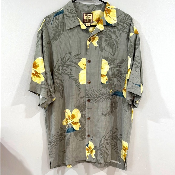 Tommy Bahama 100% silk hawaiian print aloha button down shirt - Picture 1 of 7
